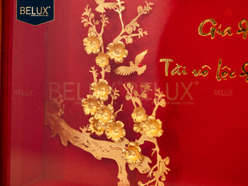 Tranh chữ Phúc dát vàng 24k 25x20cm